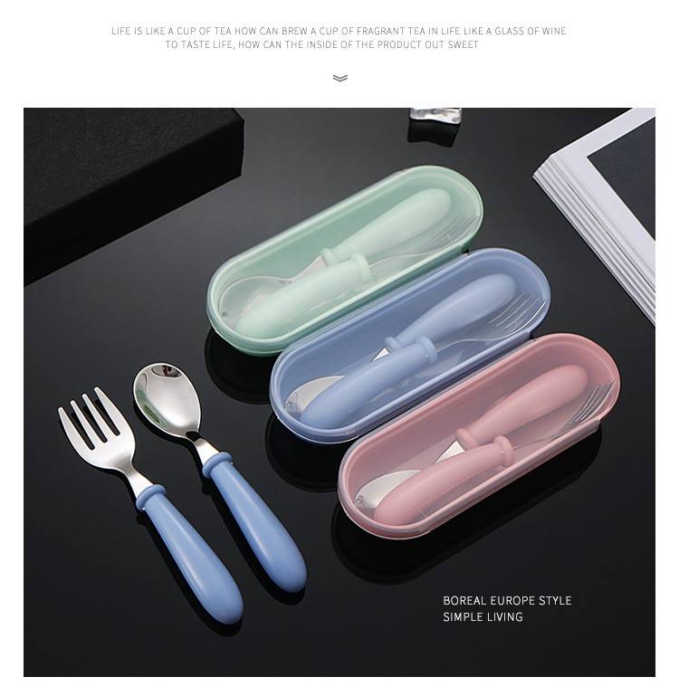 Safety Stainless Steel Toddler Fork Spoon Set 10