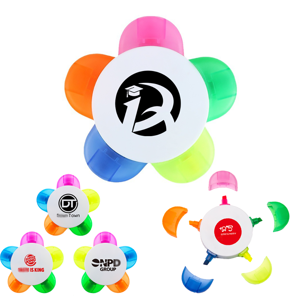 Flower shape 5 color Highlighter Marker 3