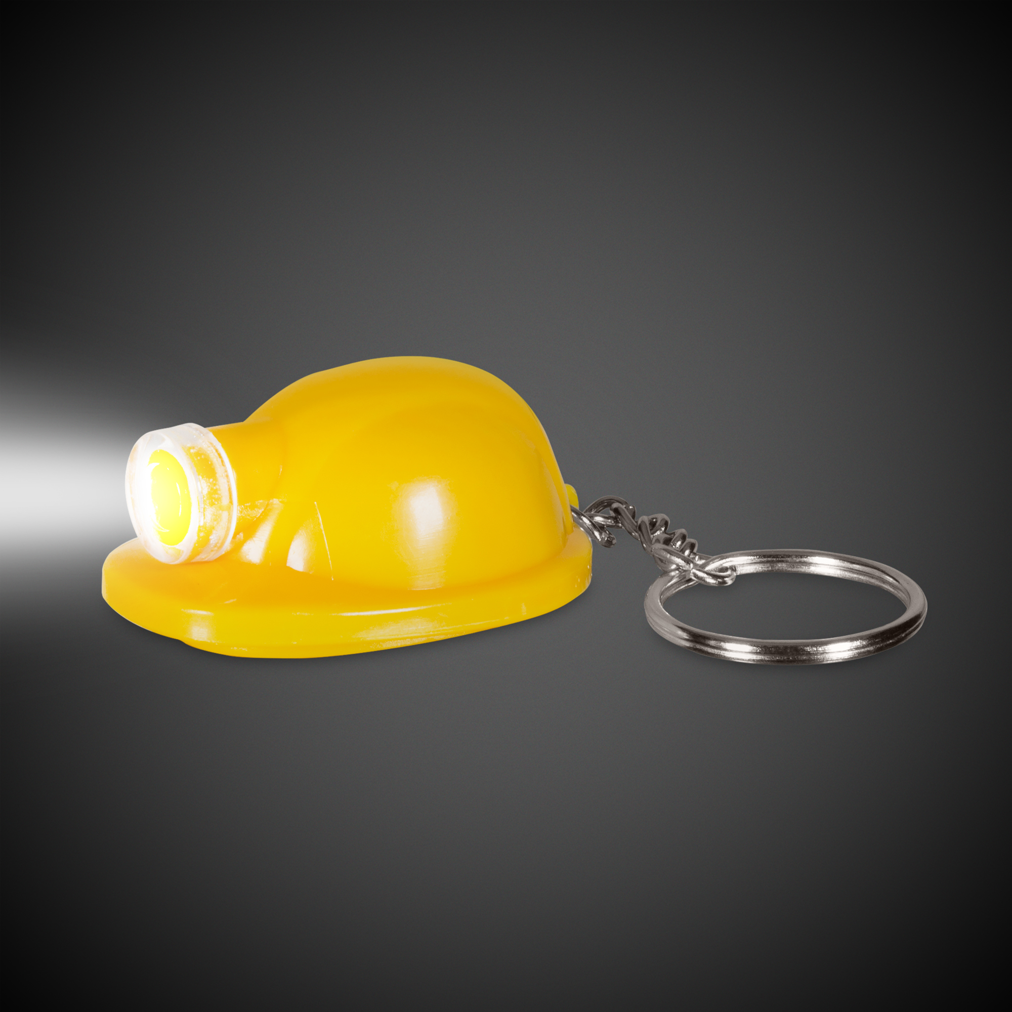 Yellow Safety Helmet Flashlight Light Up LED Glow Keychain 6