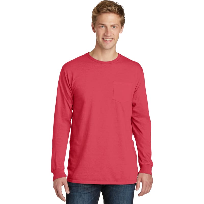 Port & Company Beach Wash Garment-Dyed Long Sleeve Pocket Tee 71