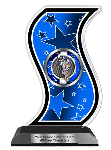 Acrylic Trophy: 6" Curve Shape, Superstar Series, 2