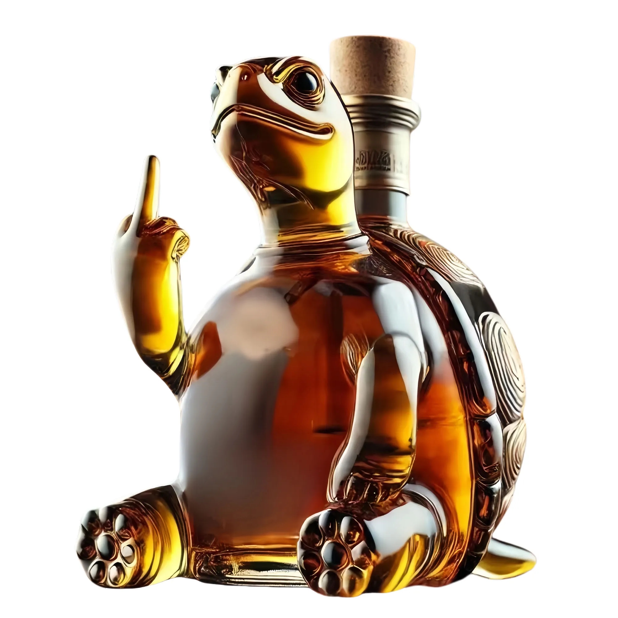 Unique Handmade Glass Animal Wine Bottle Decor 2
