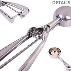 Stainless Steel Ice Cream Ball Putter Ergonomic Scoop And Measuring Spoon 6