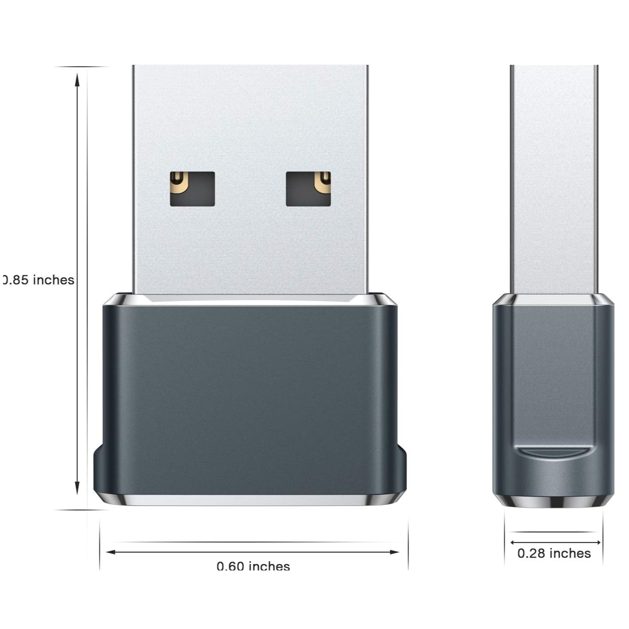 Pack 2 USB To Type C Converter Adapter 2