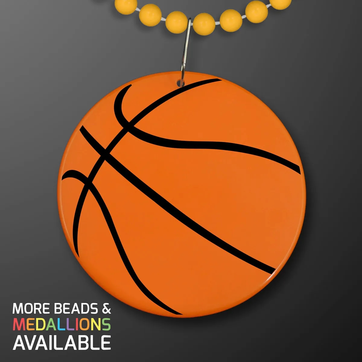 Basketball Medallion on Beads Necklace (NON-Light Up) 23