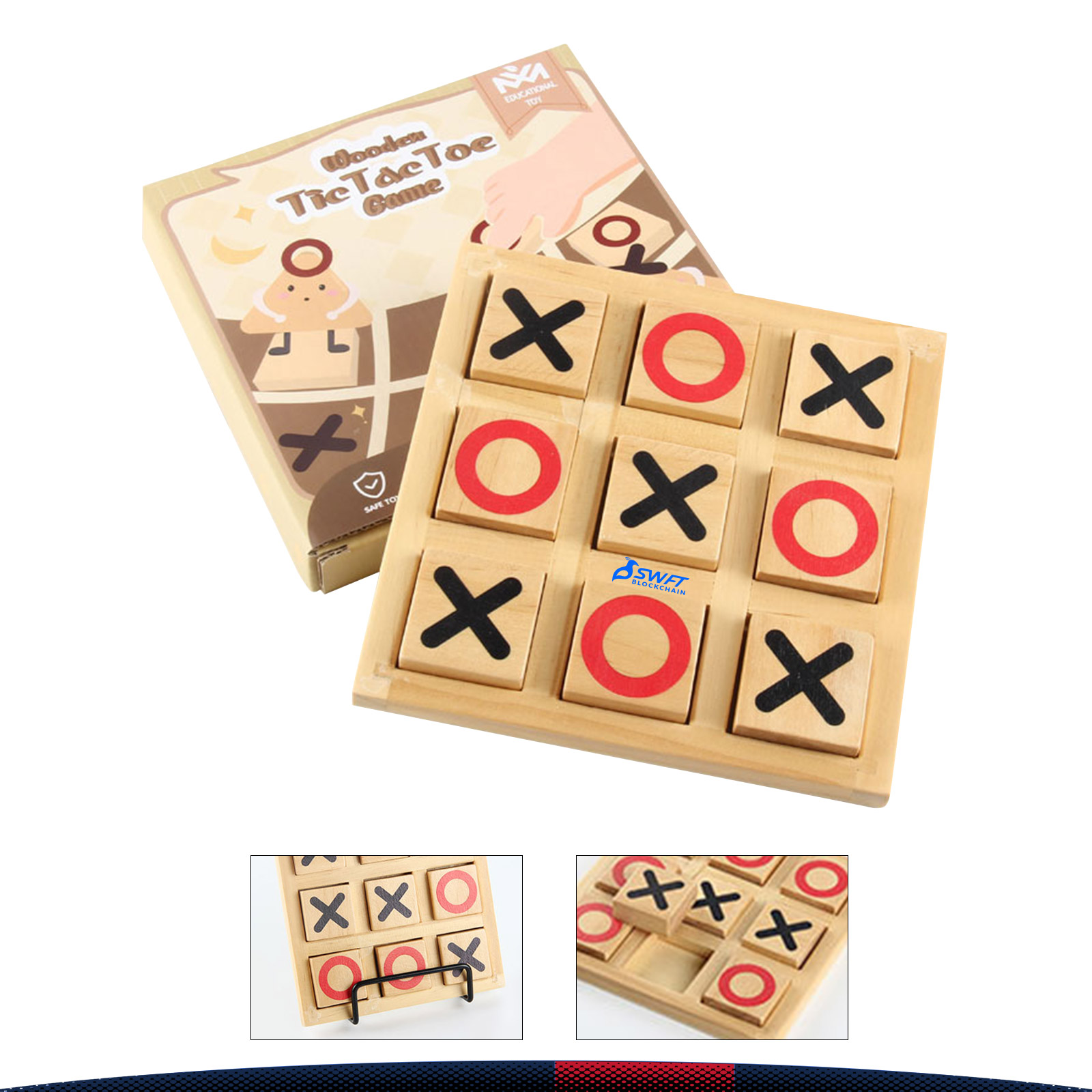 Ridel Wooden Tic-Tac-Toe Game 3