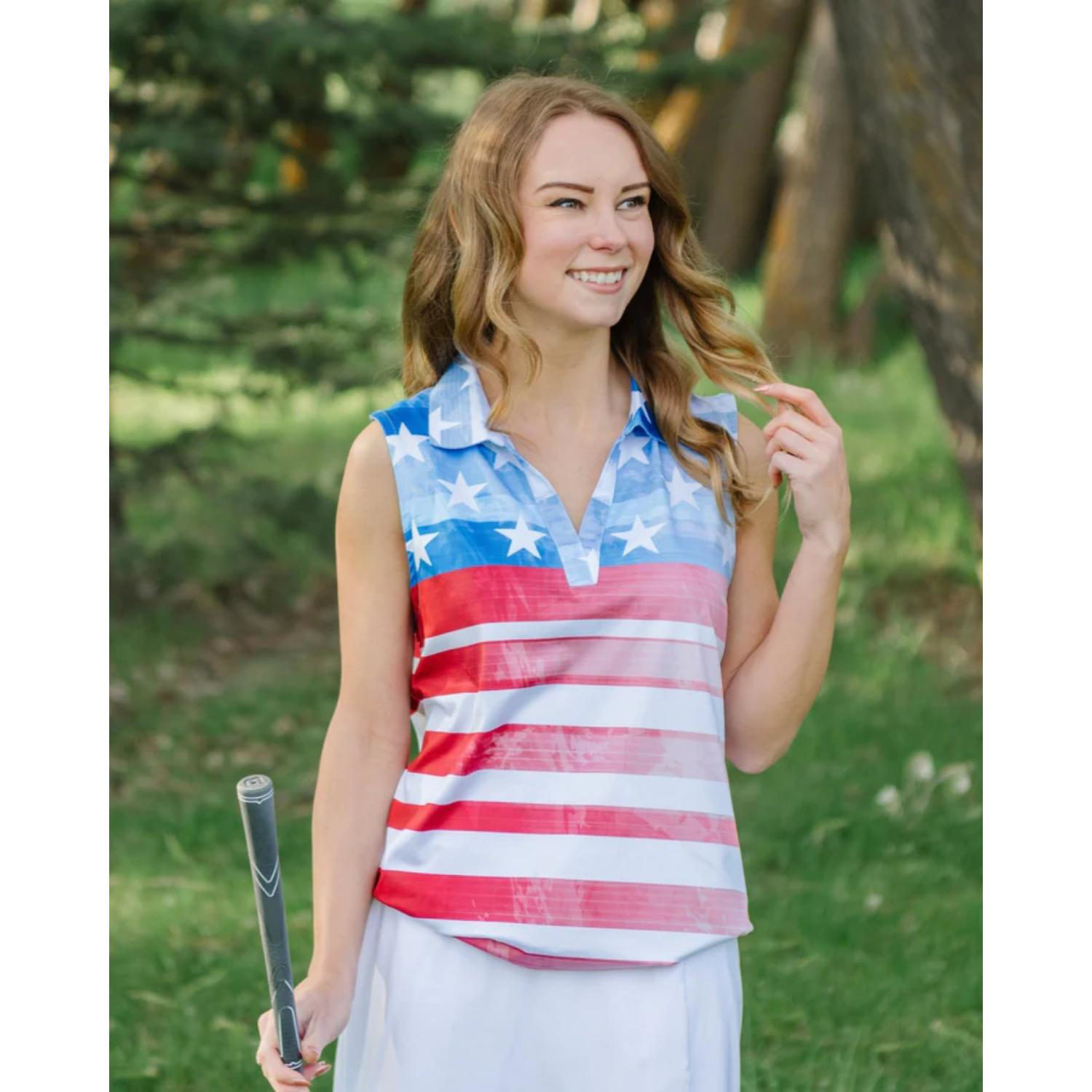 YATTA Golf® - Patriot women's Moisture Wicking non iron Golf Polo Shirt 2