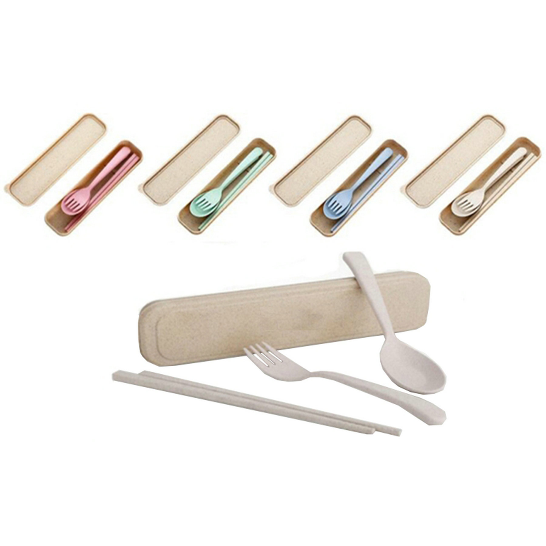 3pcs Wheat Straw Tableware 2