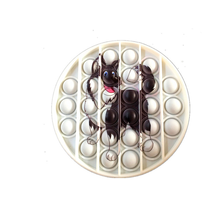 White Round Push Popping Fidget Novelty w/UV Imprinting 9