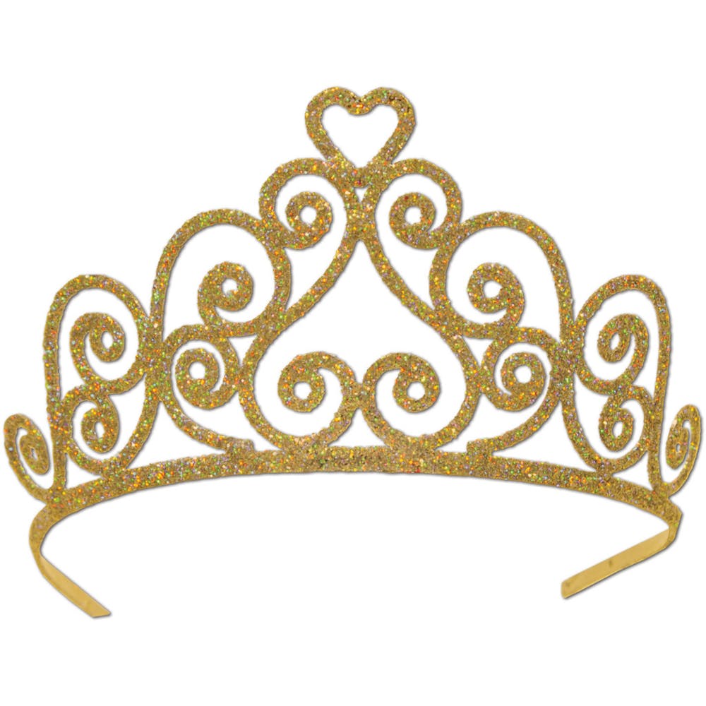 Glittered Metal Tiaras - Gold 2 Combs 2