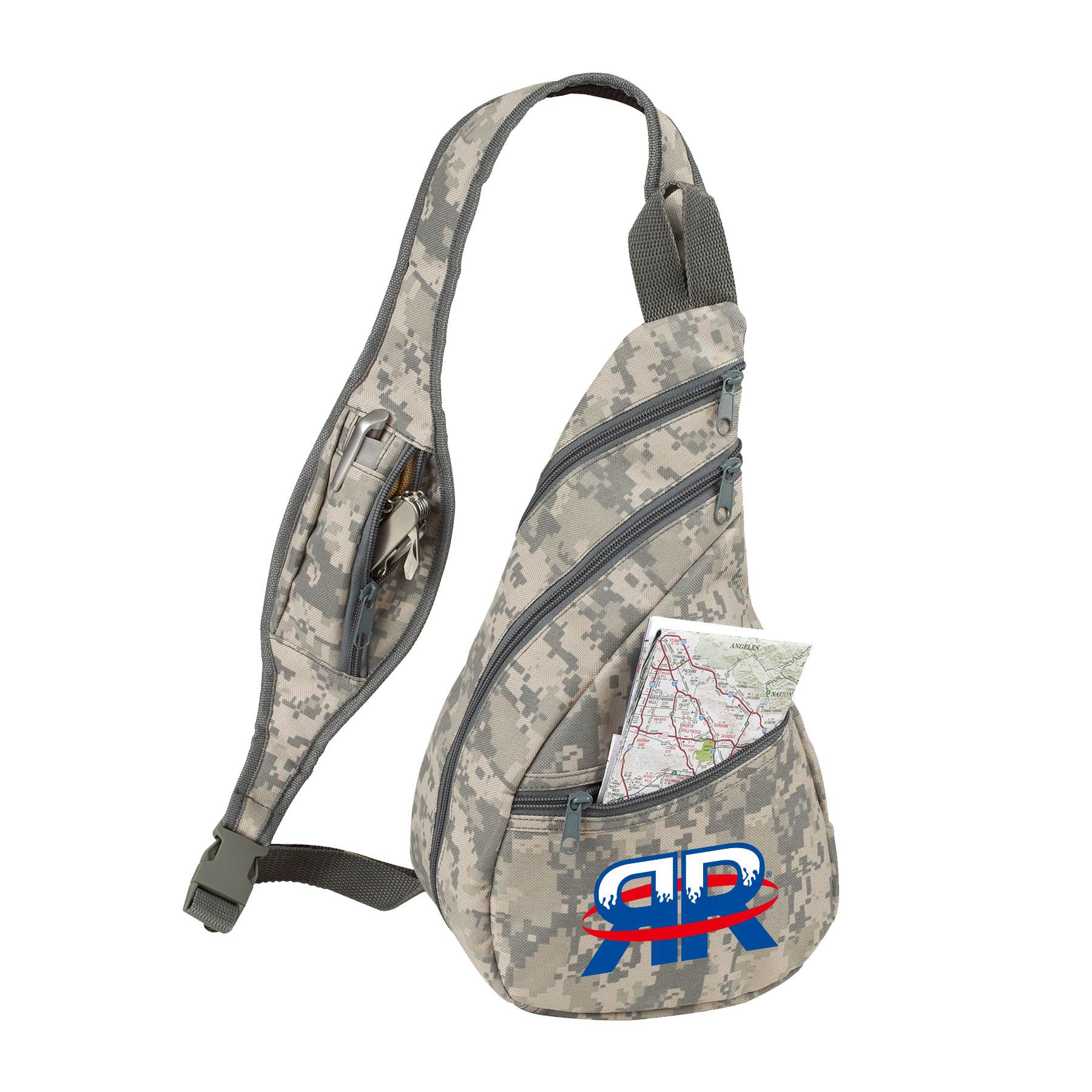 600D Polyester Digital Camo Crossbody Sling Backpack 4