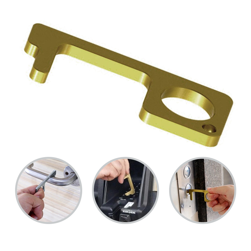 Non-Contact Brass Door Opener Keyring 3