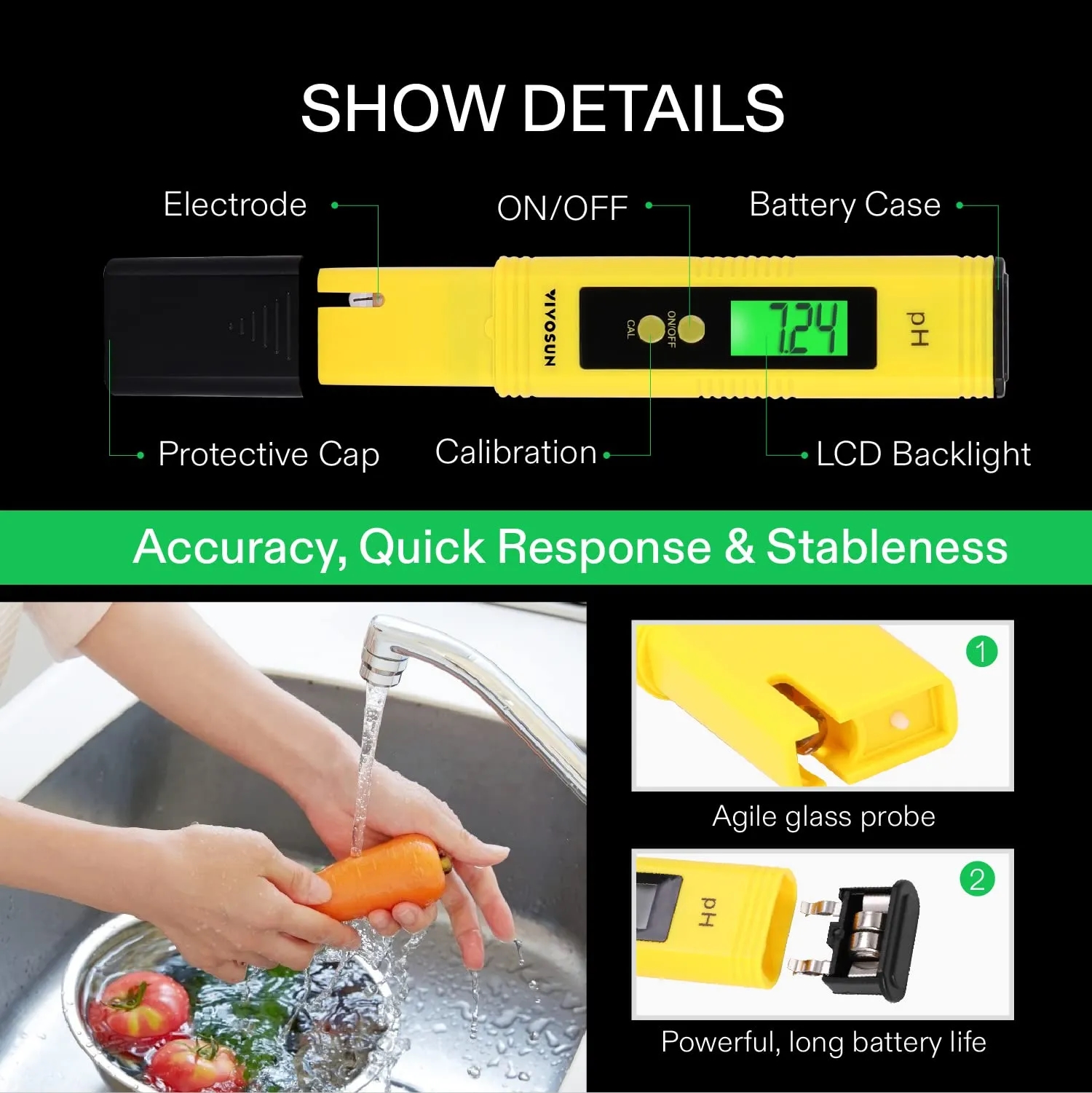 pH Meter High Accuracy Tester Pen 3