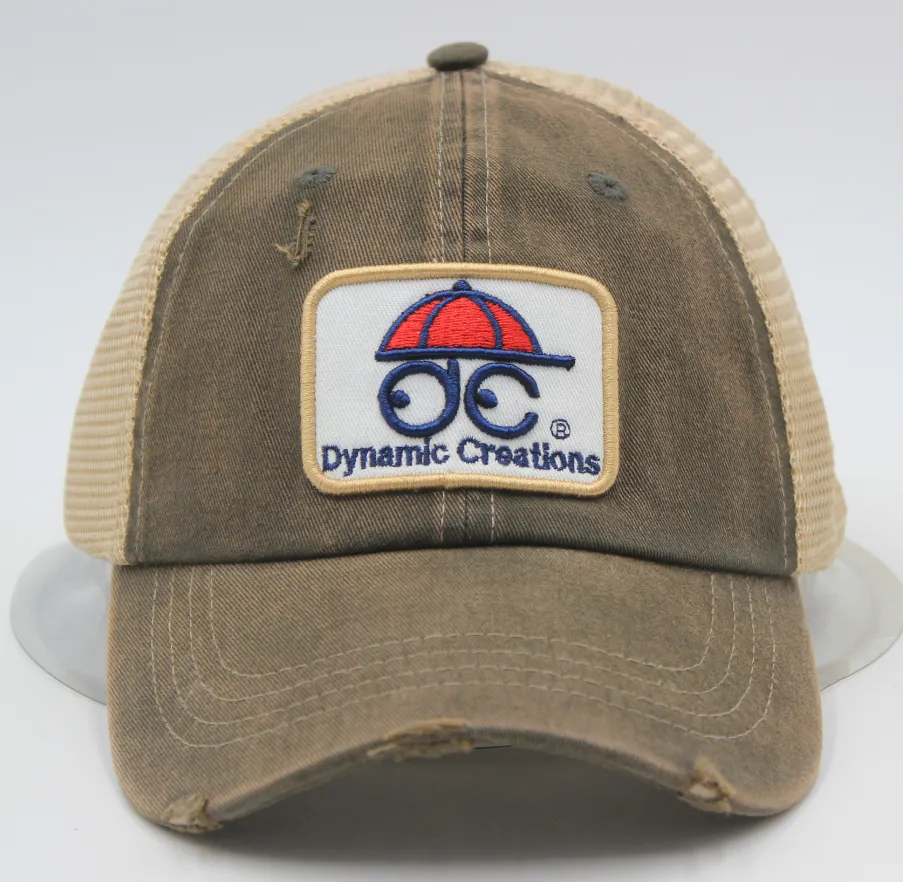 Trucker Cap 5 Panel Mesh Back SnapBack Woven Patch