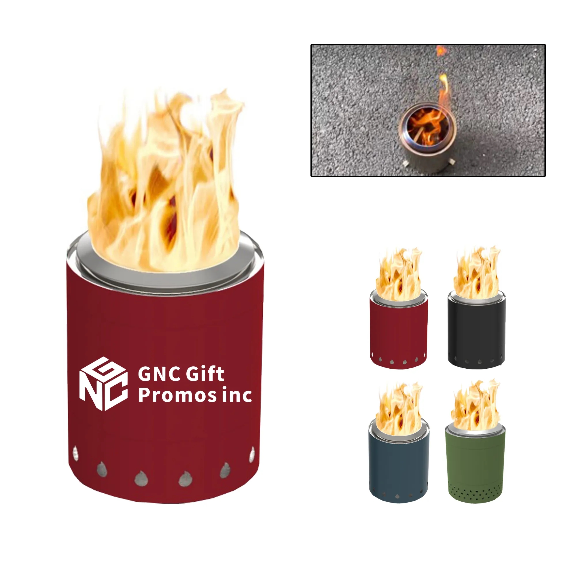 Multi-Size Portable Camping 304 Stainless Steel Fire Pit Bus 1