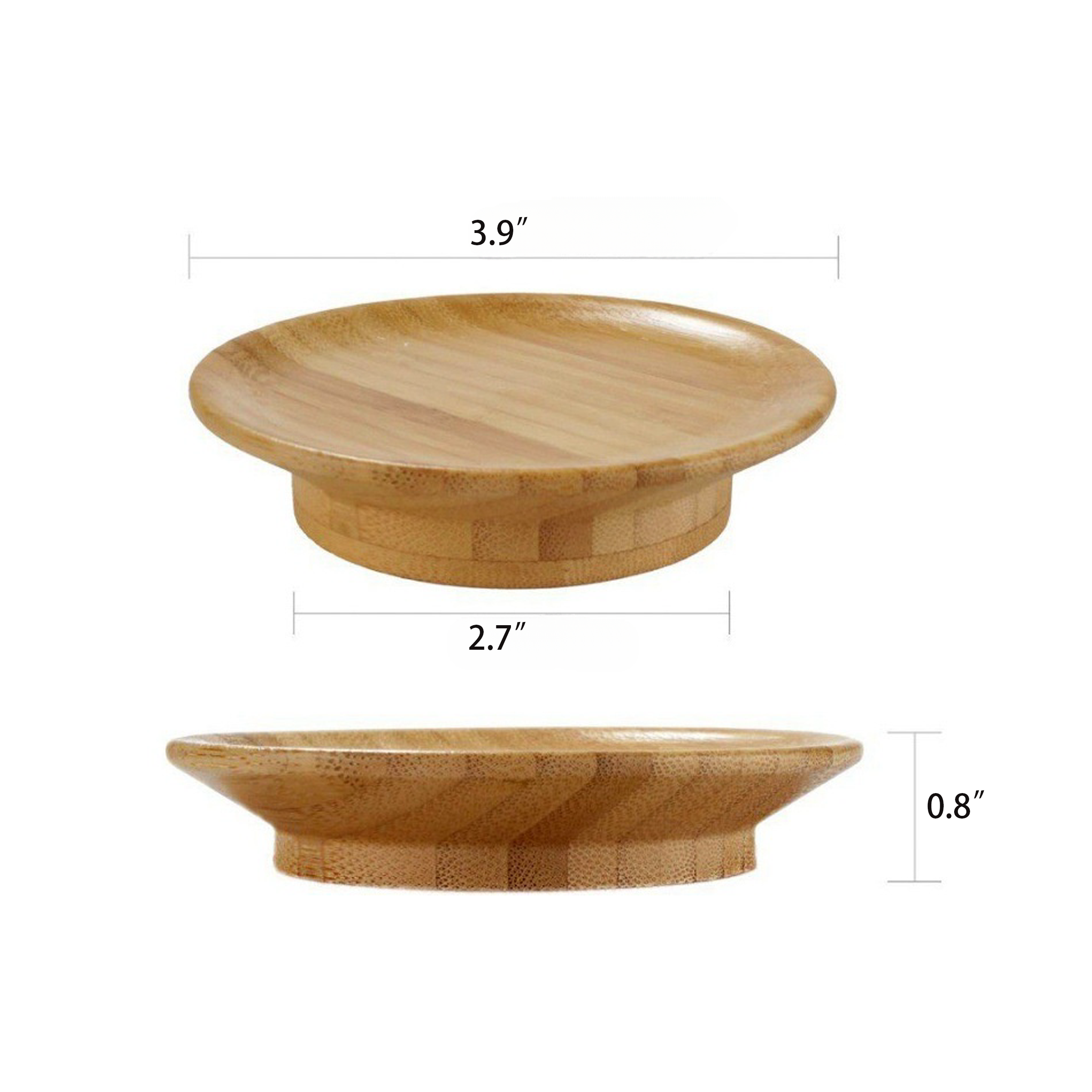 3.9" Round Bamboo Wine Glass Cover 2