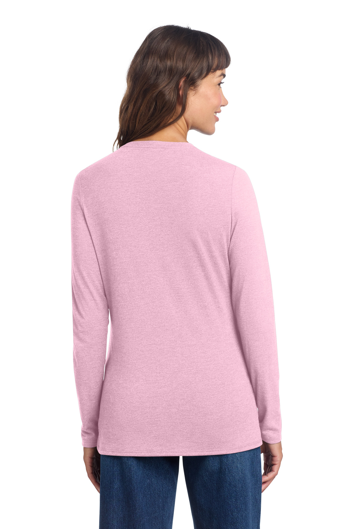 District Women's Perfect Tri Long Sleeve V-Neck Tee DT135 49