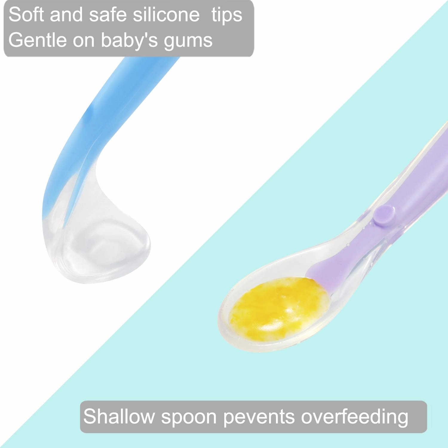 Silicone Baby Soft Spoons Training Feeding 4