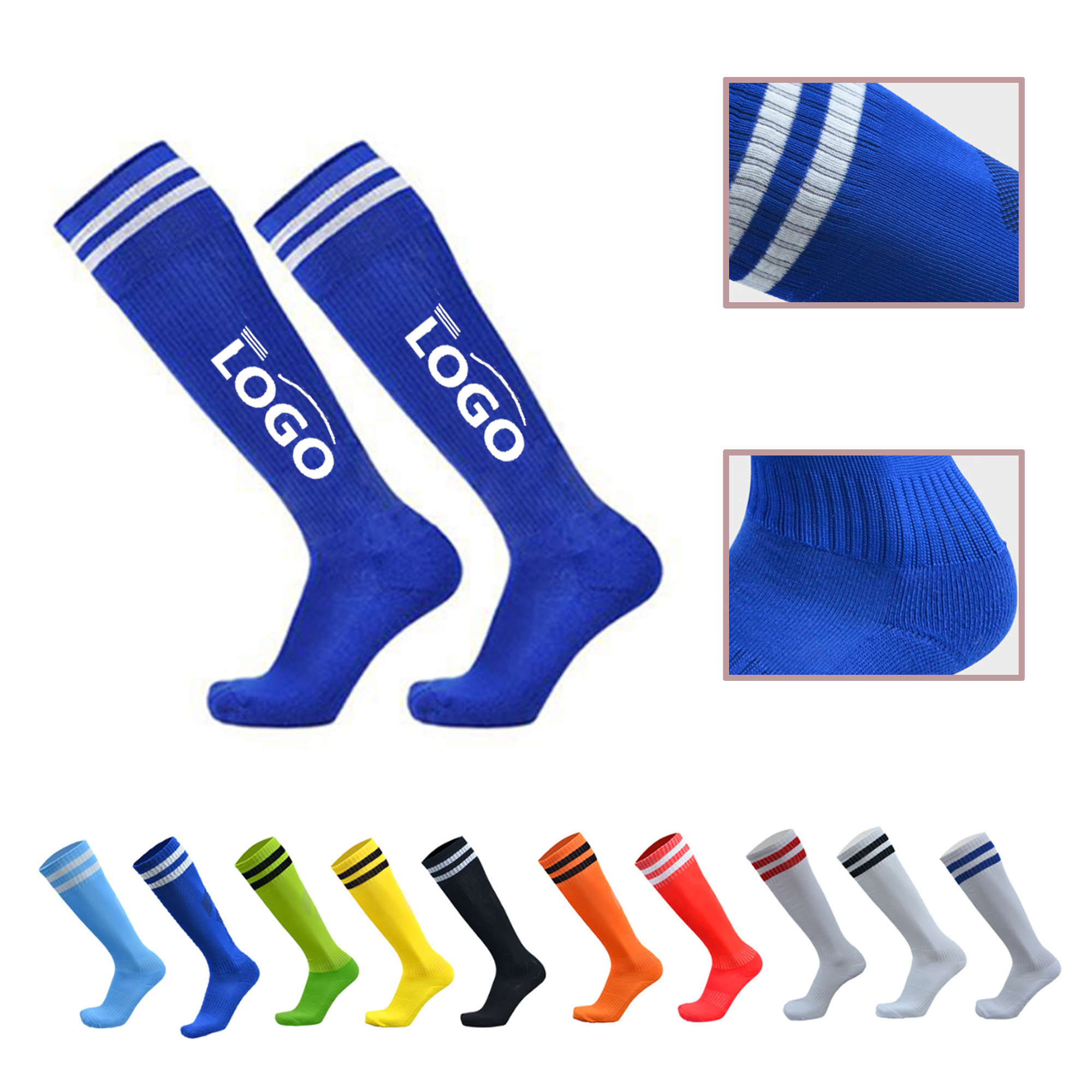 MOQ50 Quick Dry Over Knee Anti Slip Soccer Socks 5