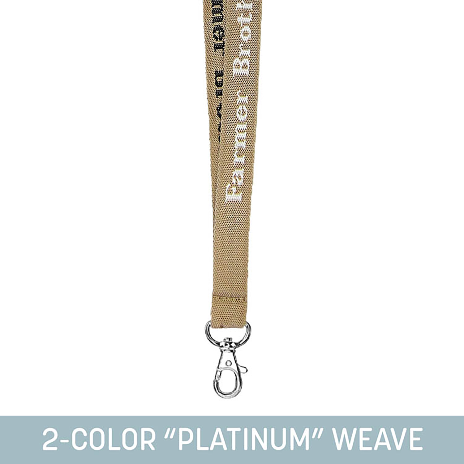 3/4" Woven Lanyard w/ Lobster Claw - "Platinum" Weave 20