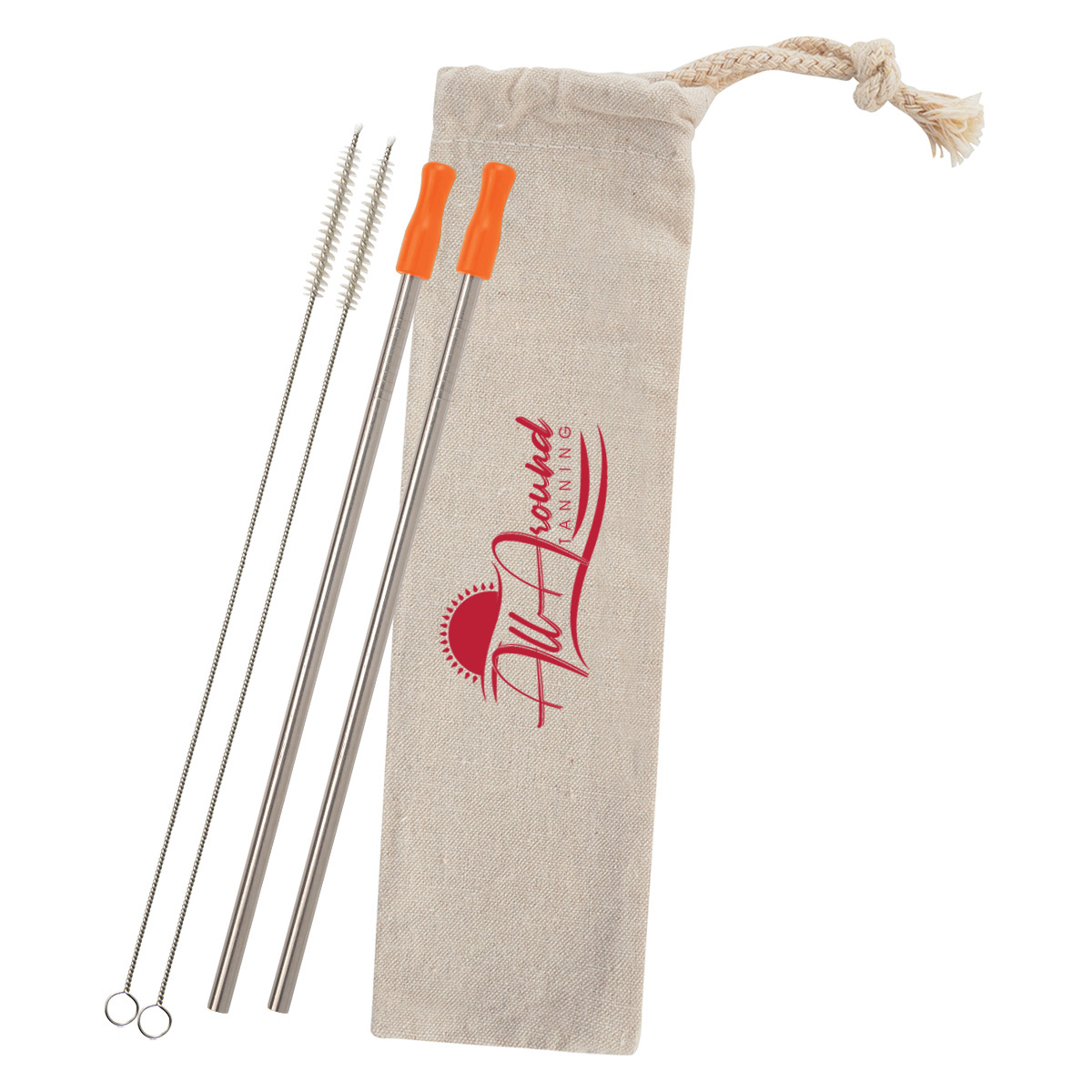 2-Pack Stainless Straw Kit with Cotton Pouch 13