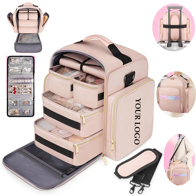 Makeup Bag Cosmetic Bag with 4 Inner Removable Pouches 5