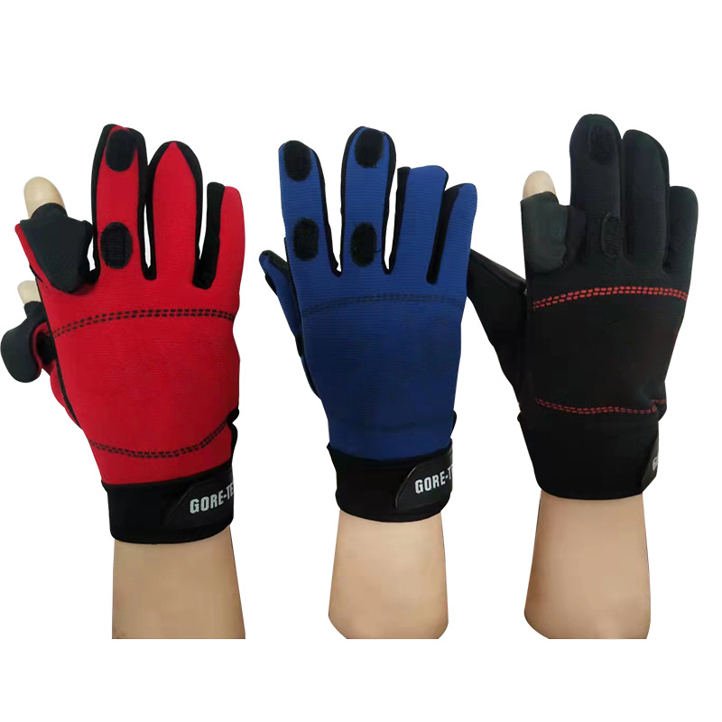 Non-slipping Silicone Convertible 3 Cut Fingers Fishing Gloves 4