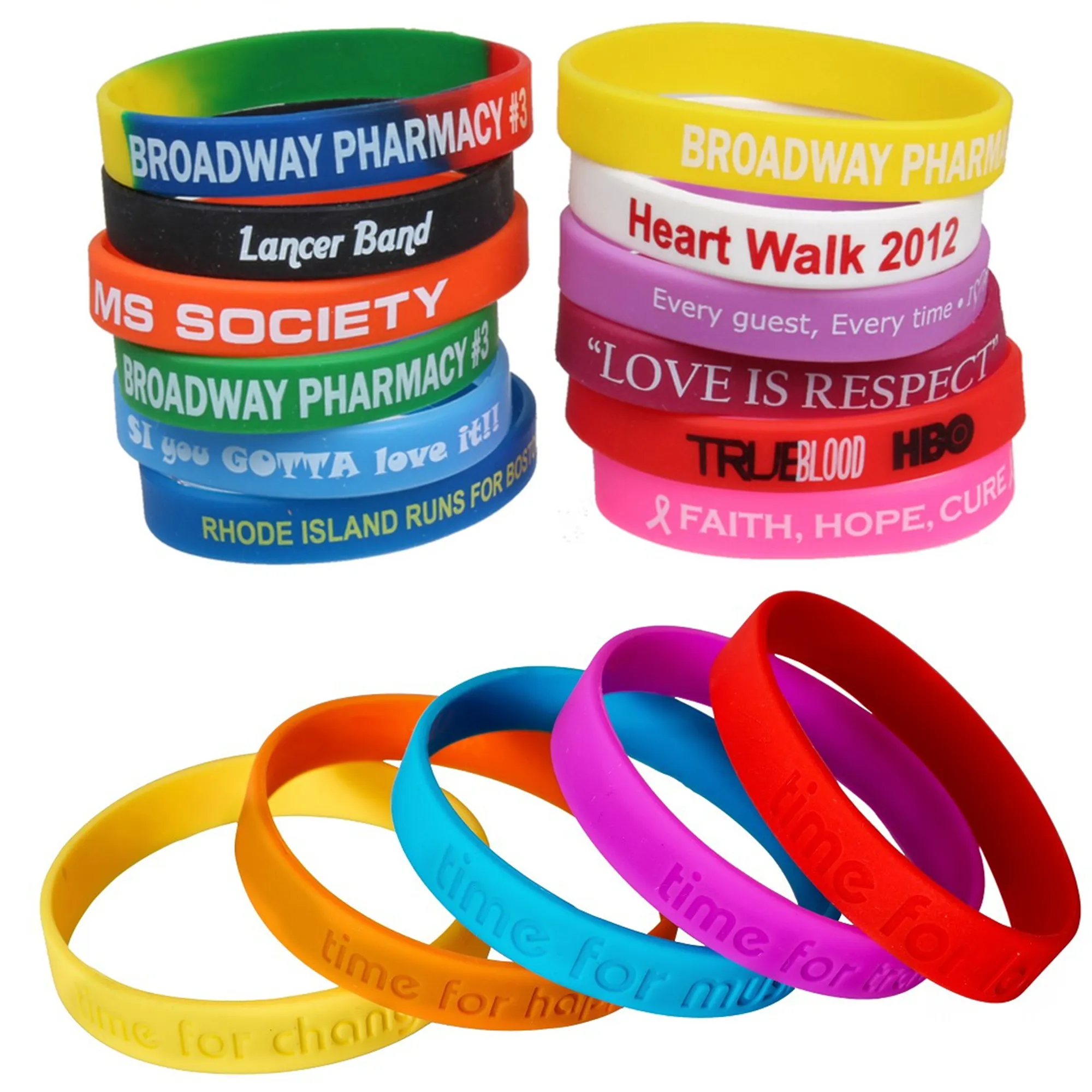 Silicone Sports Bracelet MOQ 500PCS 8