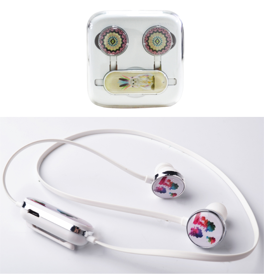 Bluetooth Wireless Earbuds with Full Color Epoxy Dome Imprint and Travel Case 7