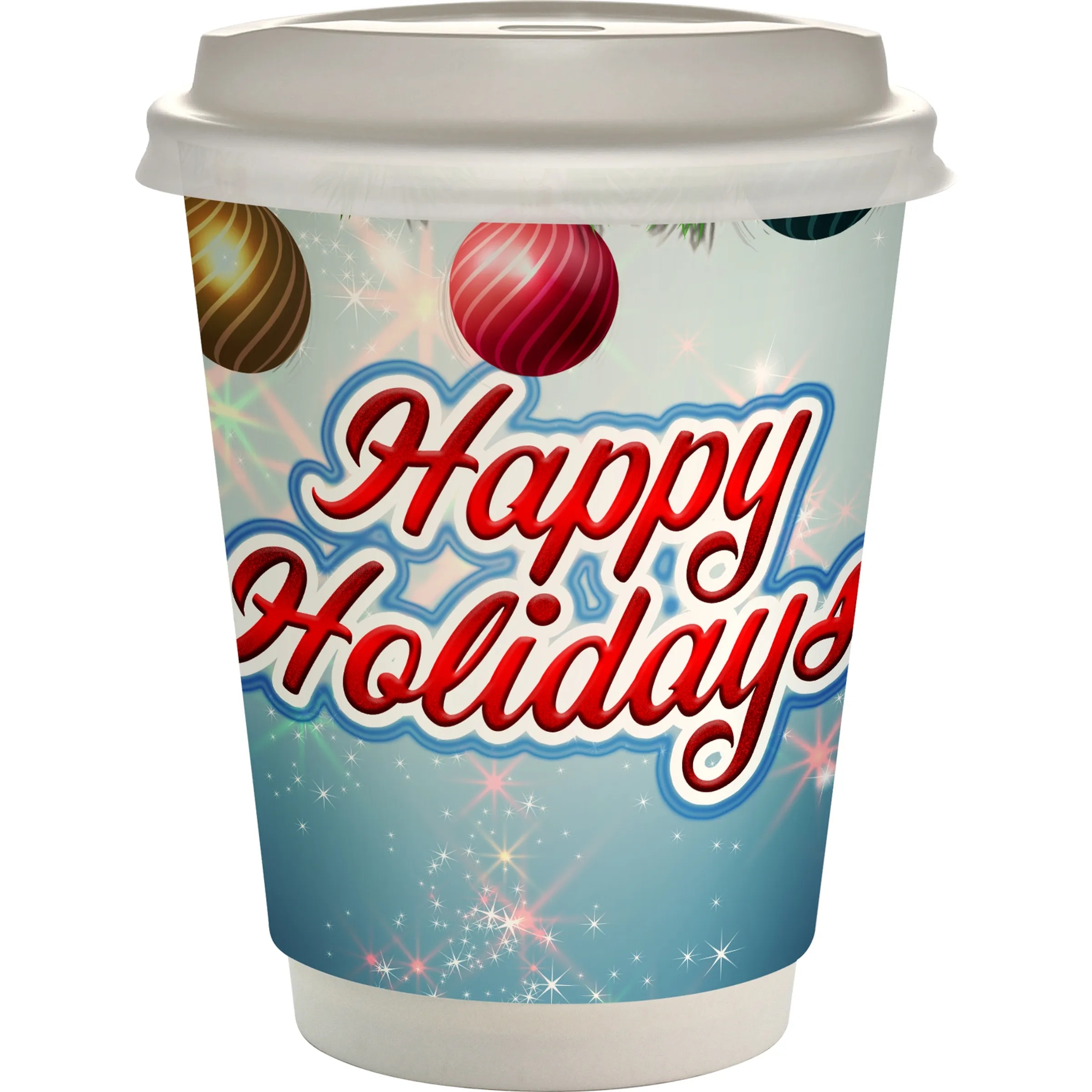 12 oz Holiday Full Color Paper Cup With Lid 4