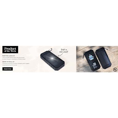 UL Listed 10000 IPX5 Solar 15W Wireless Power Ban 21