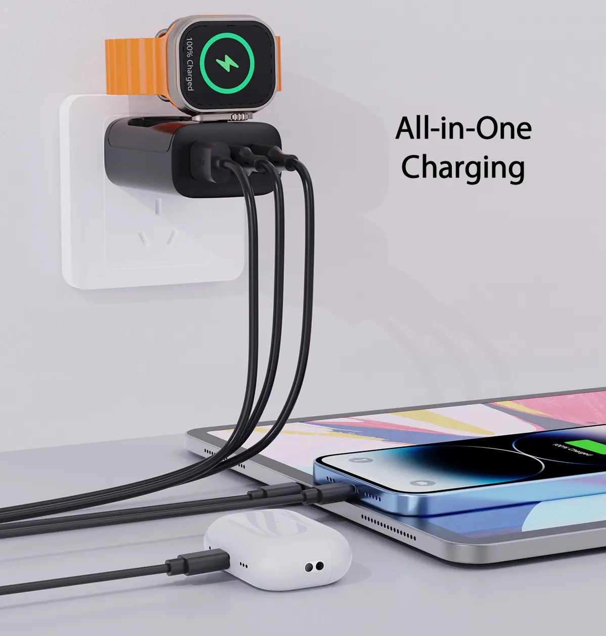 All-in-One Wall Charger with Smart Watch Compatibility 2