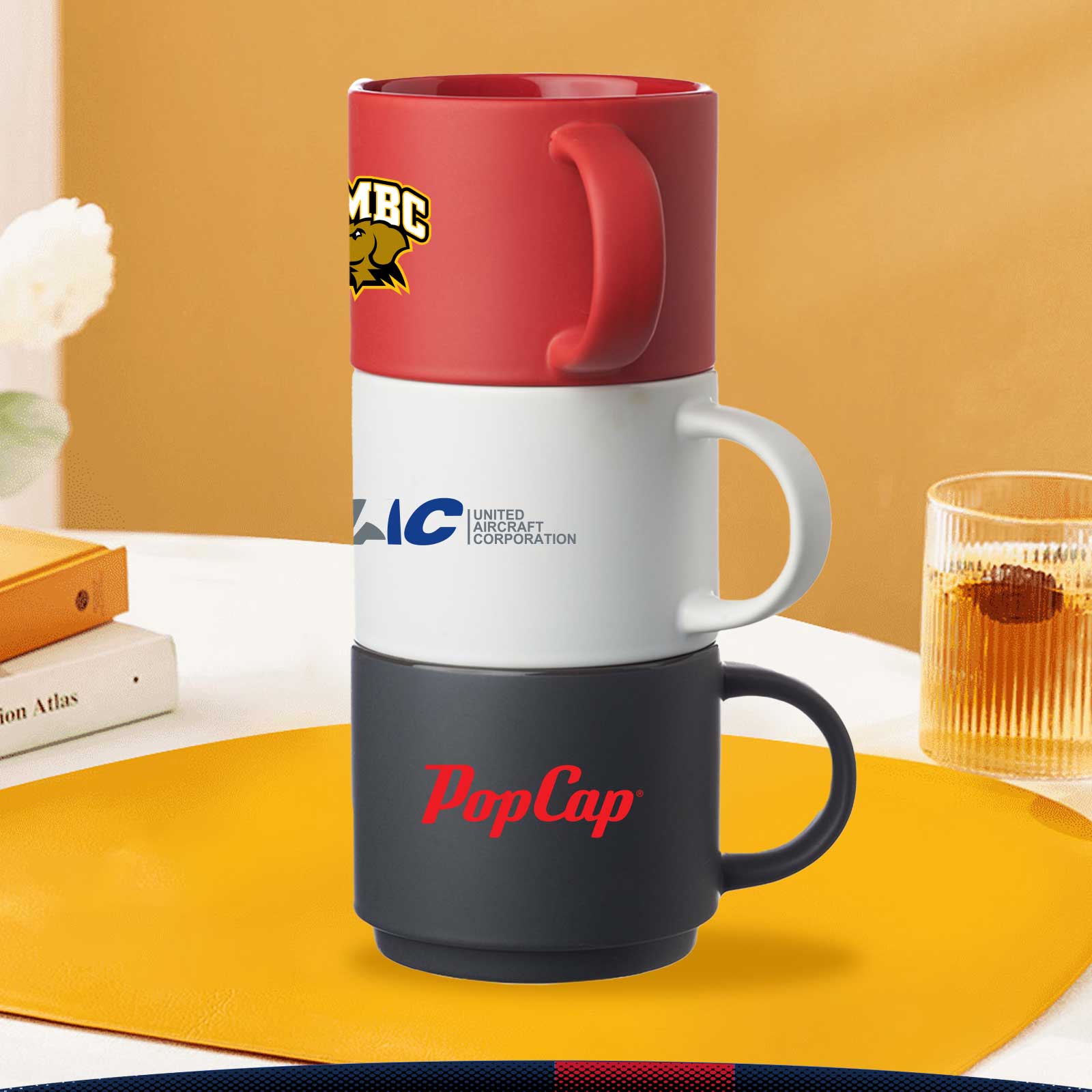 14 oz. Narfe Stackable Ceramic Mugs 3
