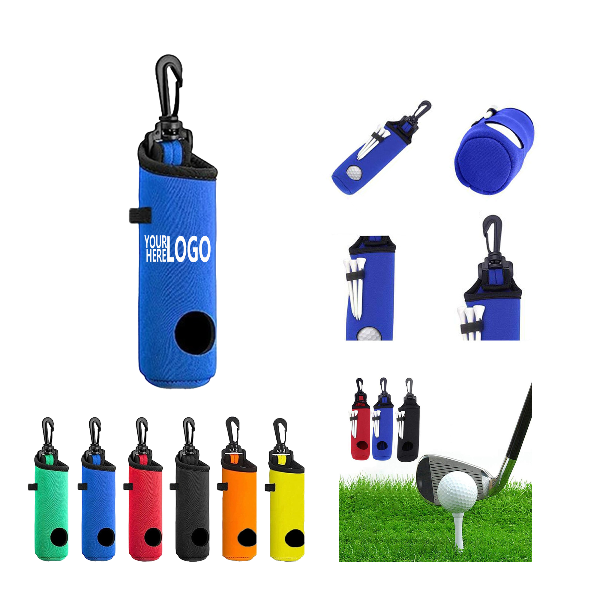 Neoprene Golf Ball Sleeve with Hook for Easy Storage 1
