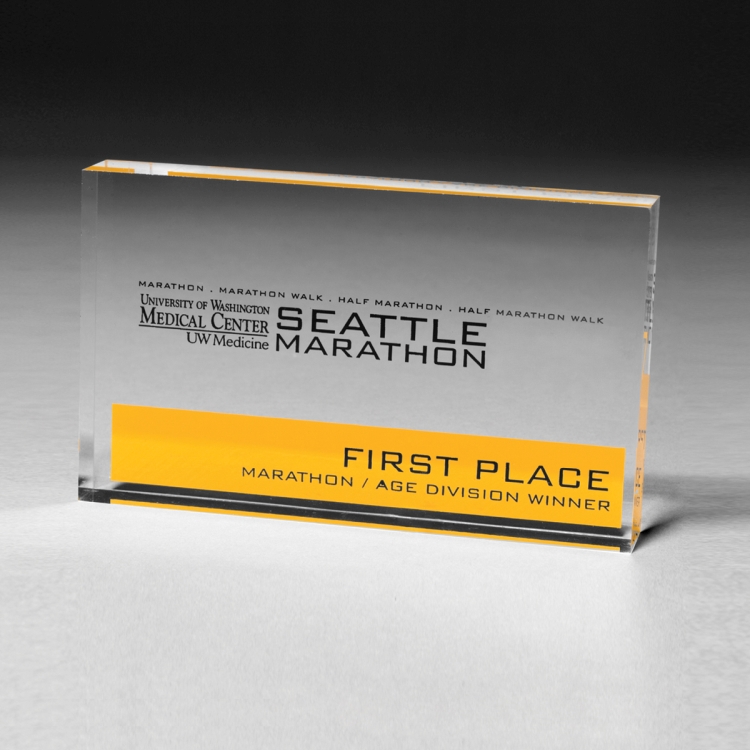 Rect. Acrylic Paperweight - 2-1/2” x 4” x 1/2”- 2409L (Laser)