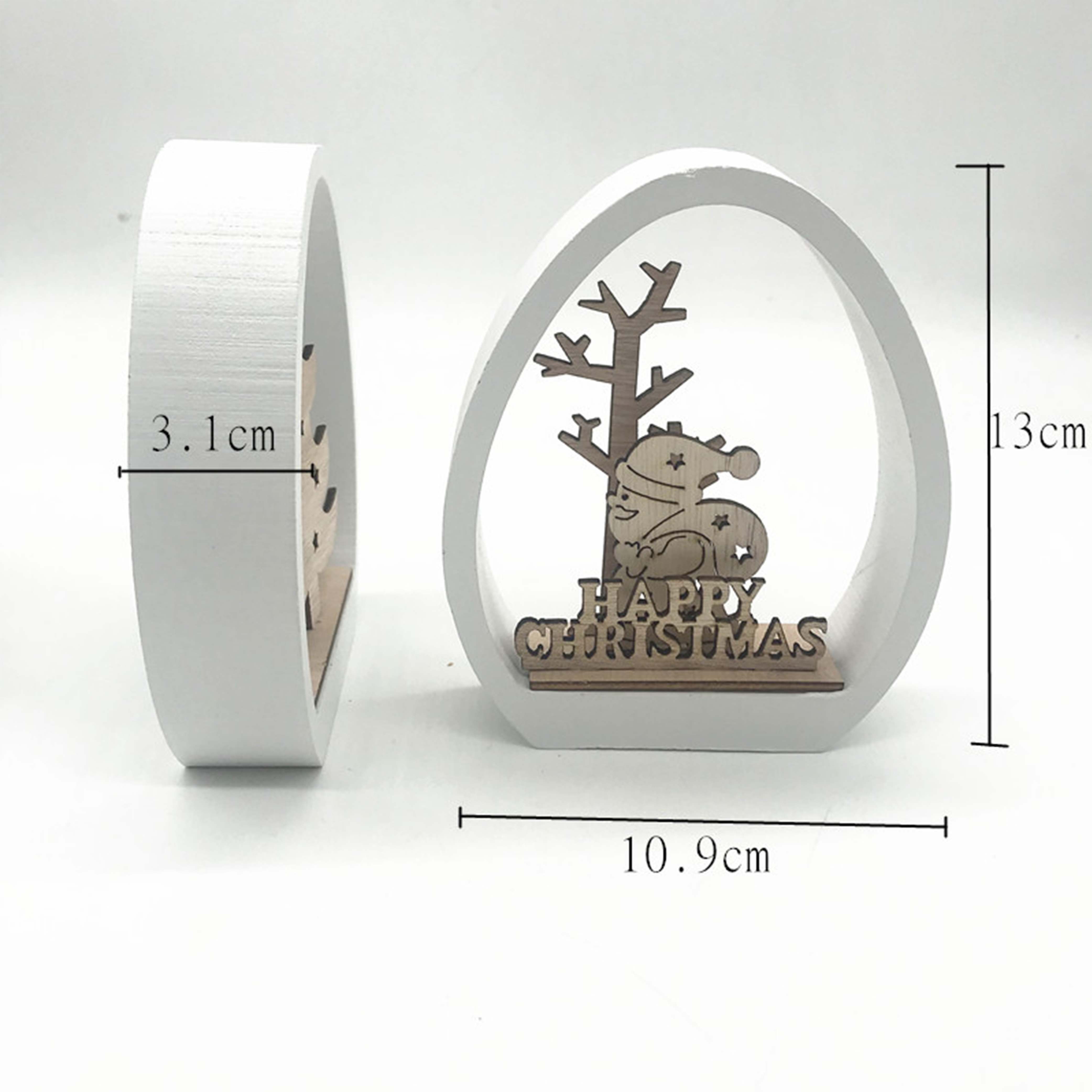 Layered Woodland Christmas Egg Ornament 1