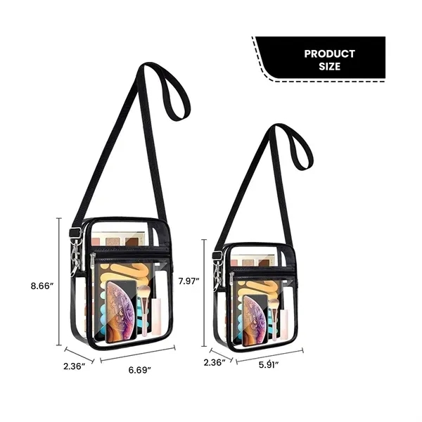 Clear PVC Crossbody Bag - Large Transparent Shoulder Purse 3
