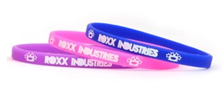1/4" Printed Glow In The Dark Silicone Wristband - Thin Bands 2