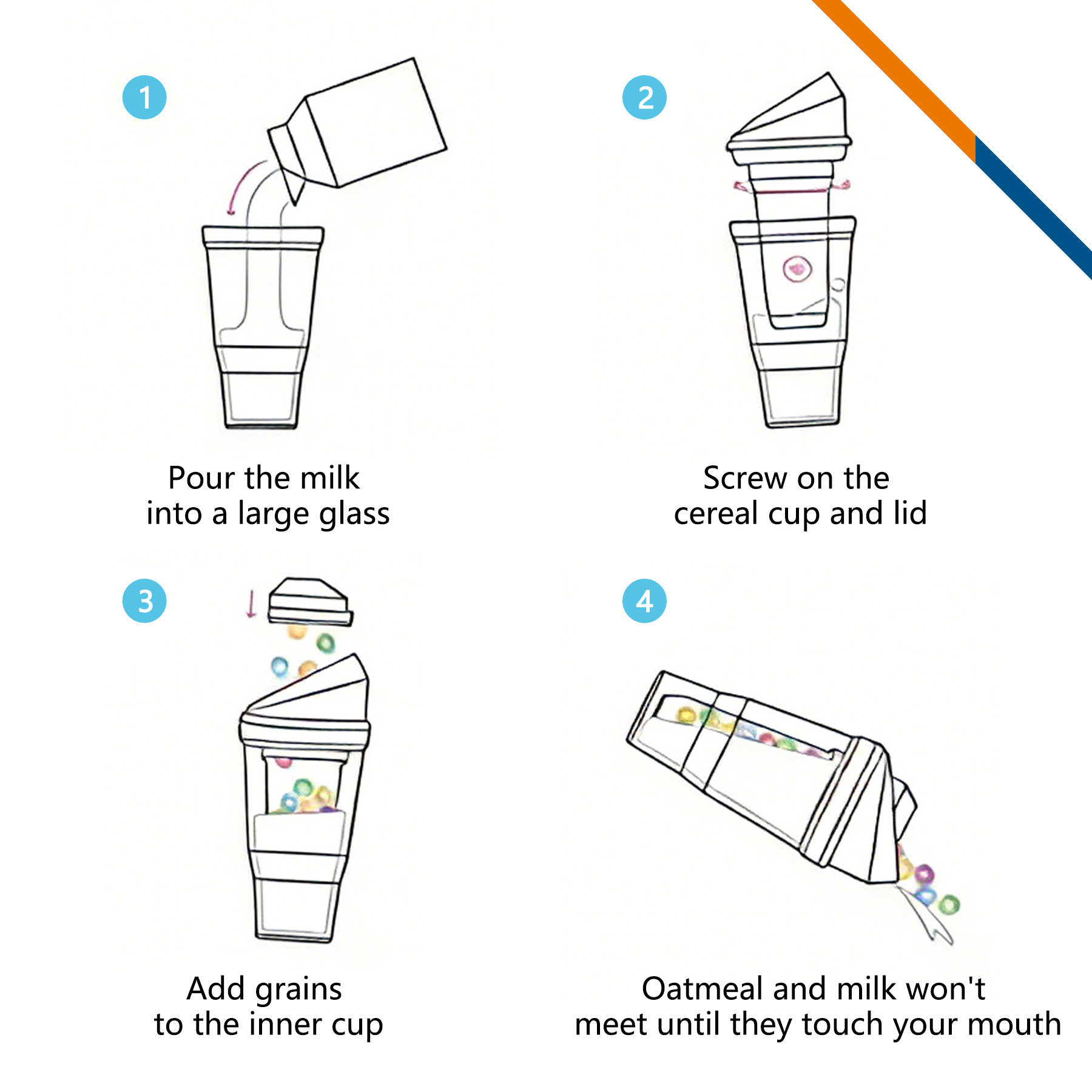 Zepit Portable Plastic Breakfast Yogurt Grain Cup 6
