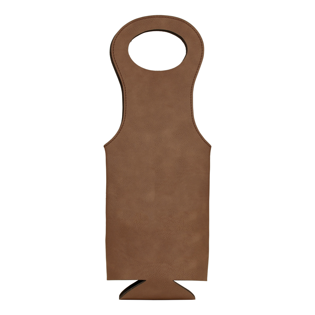 Dark Brown Leatherette Wine Bag 2