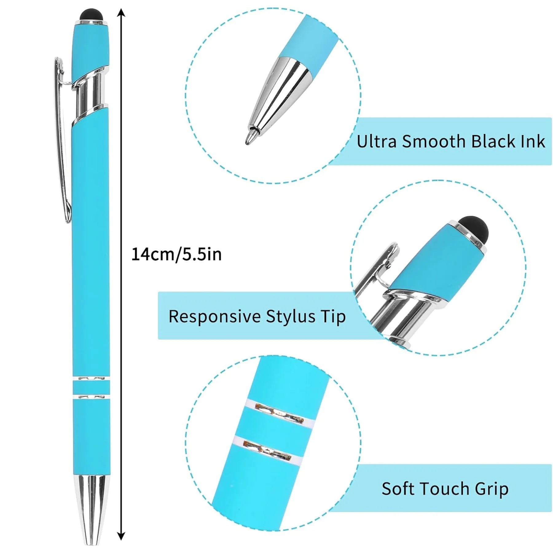 Black Ink Touch Click Metal Pen 2