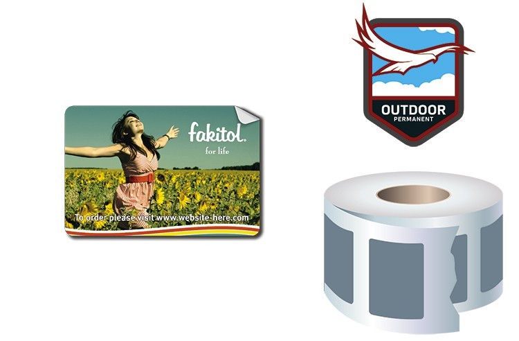 Roll Stickers / Decal - Outdoor Permanent - 2.5x3 Rectangle Shape 2