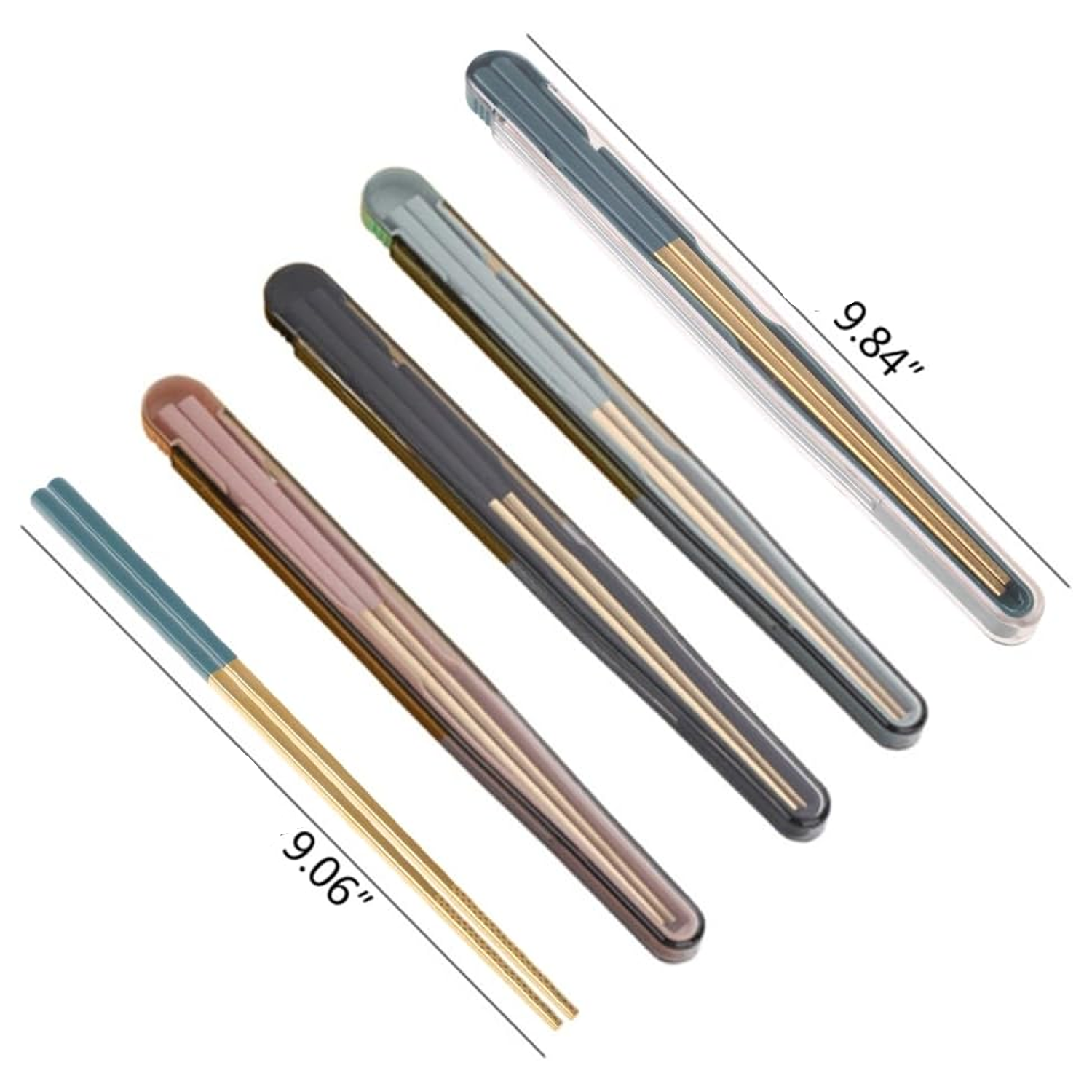 304 stainless steel portable chopstick box student set 5