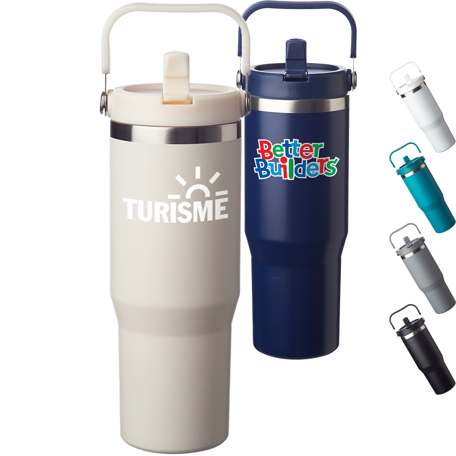 30 oz. Bronx Stainless Steel Travel Mugs w/ Handle 3