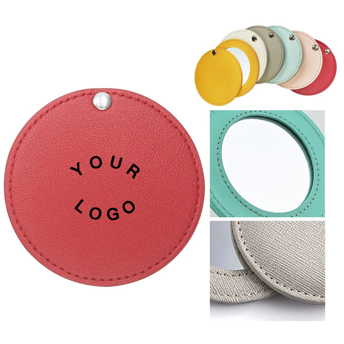 Compact PU Pocket Mirror with Dual Sides 6