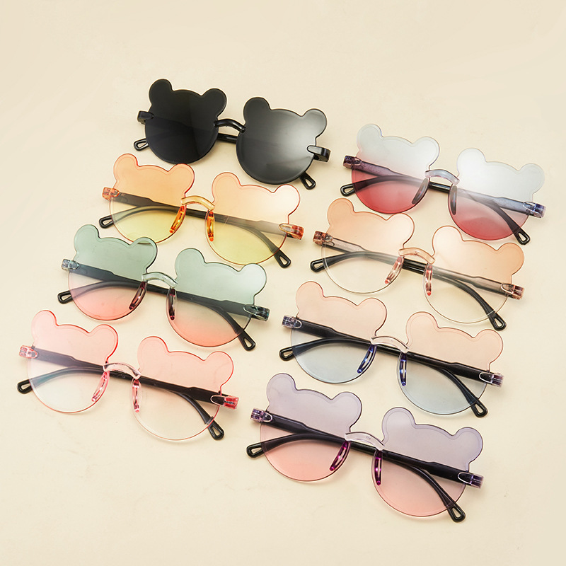 Teddy Bear Shape Kids Sunglasses- Gradient Colo 1