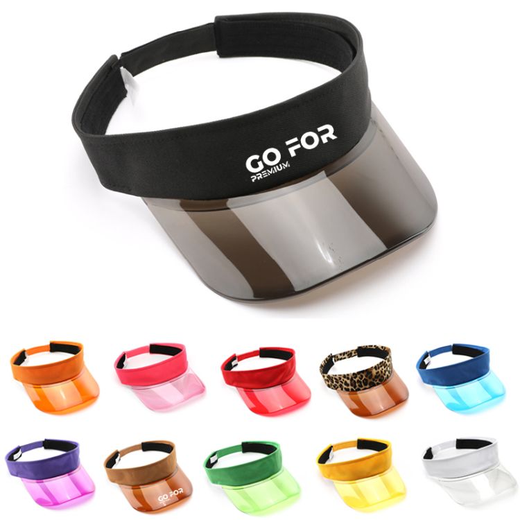 Clear Colored Plastic Sun Visors Hat 3