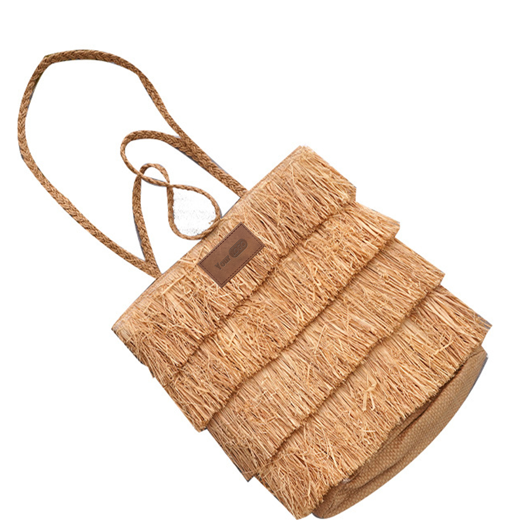 Jute straw fringed cross-body bag 4