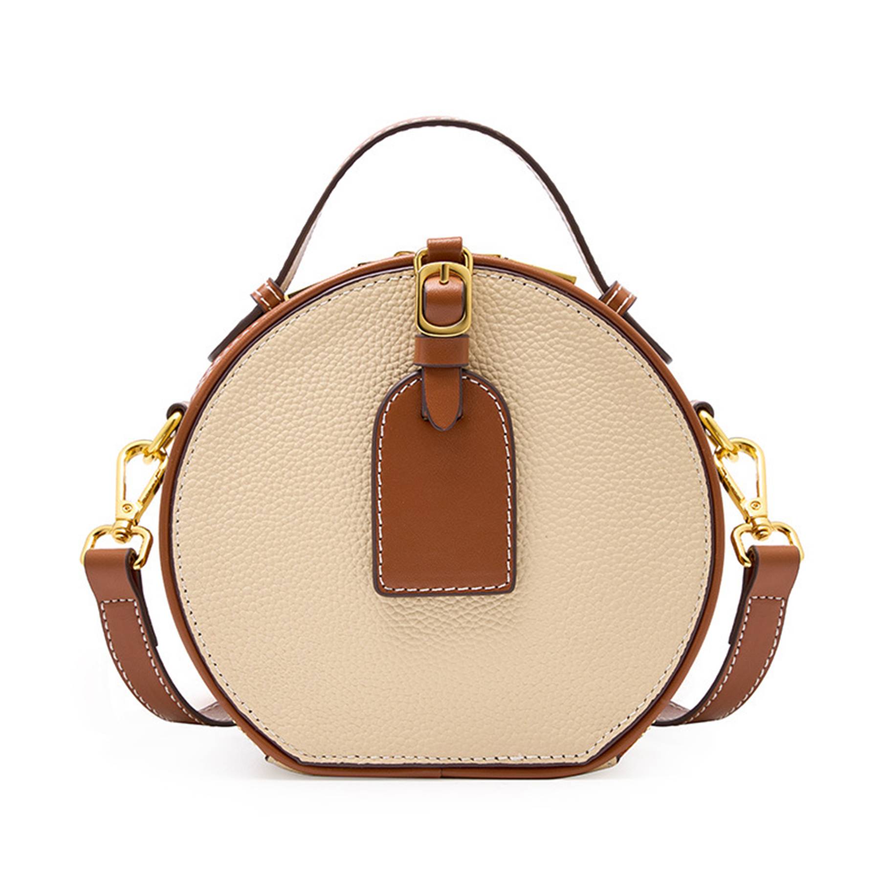 Genuine Leather Round hand-held women's Crossbody bag 8