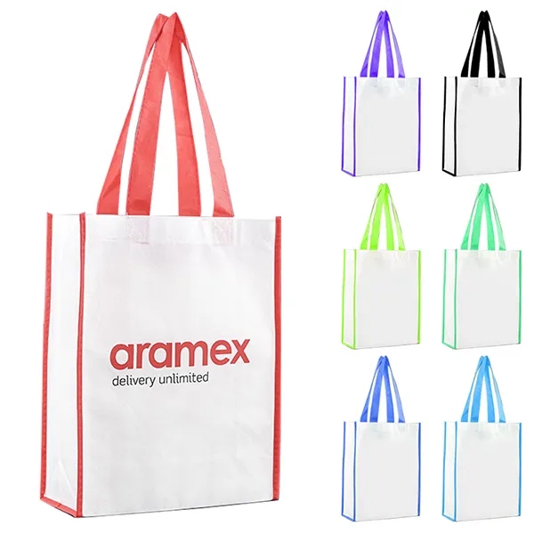 Rpet Non-woven Bag with color trim -14x17x4 3